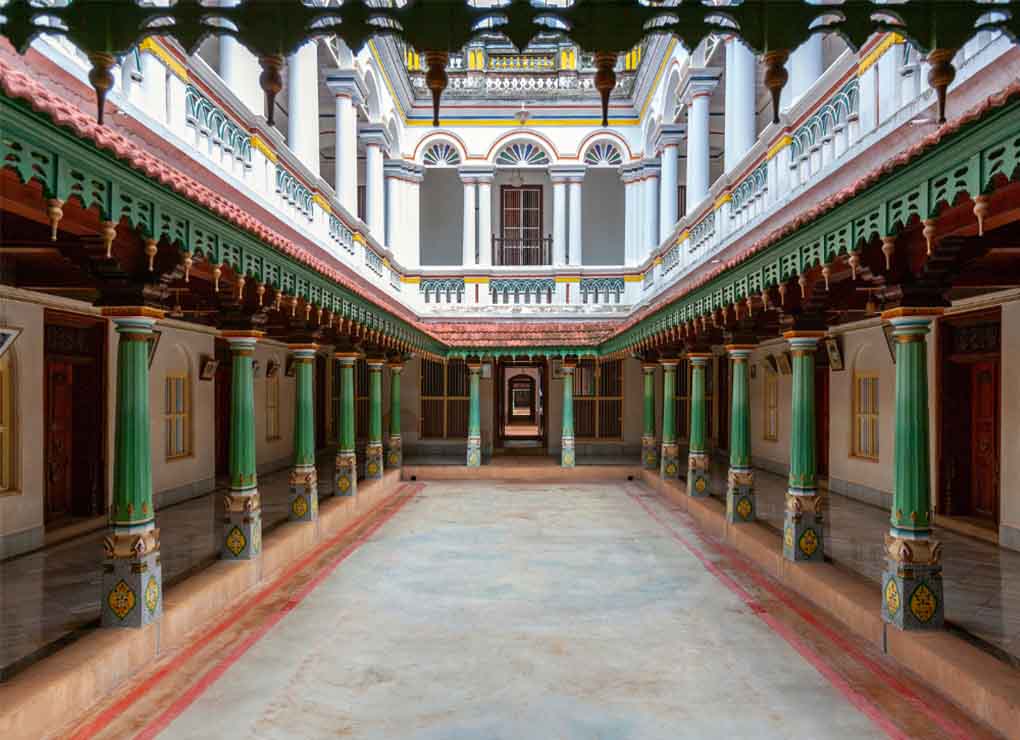 Interior of Kanadukathan Palace on of the may mansions in Chettinad